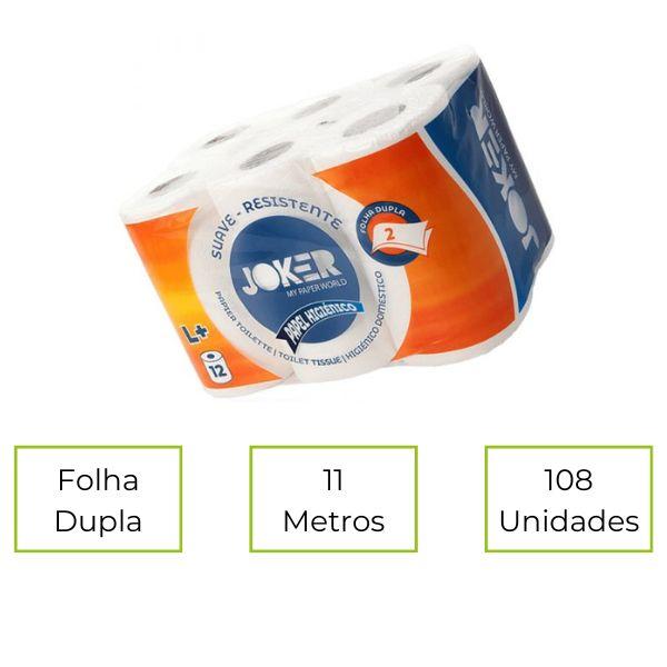 PAPEL HIGIÉNICO DOMÉSTICO PASTA 11 METROS 108 UNI. JOKER