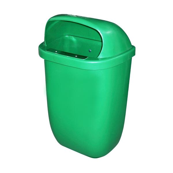PAPELERA PARED EXTERIOR VERDE 50L