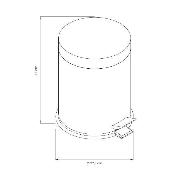 BALDE INOX BRILHO SOFT CLOSE 20 LITROS HI-SET