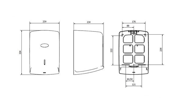 CENTREFEED TOWEL DISPENSER (BOX) WHITE ABS