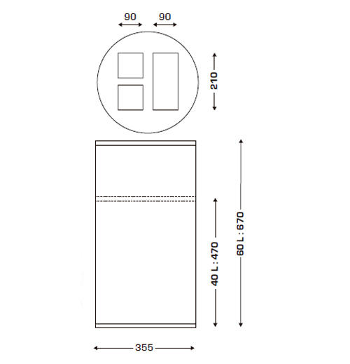CUBO TRISELECTIVO 40L NEGRO